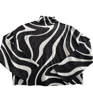 Amisu Geometric Cropped Sweater XS